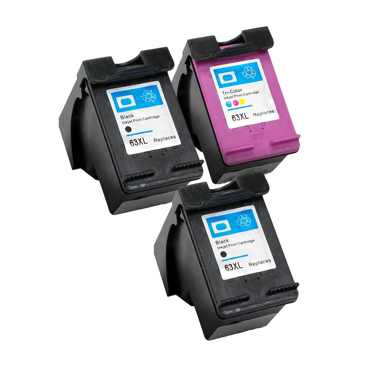 HP 63XL Remanufactured High-Yield Ink Cartridge 3-Pack Combo