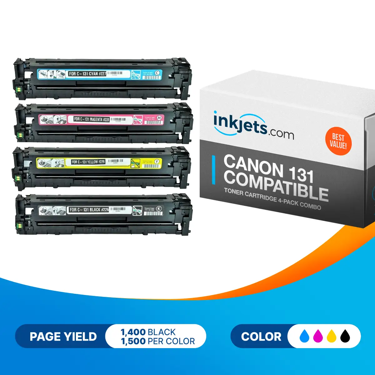Canon 131 Compatible Toner Cartridge 4-Pack Combo