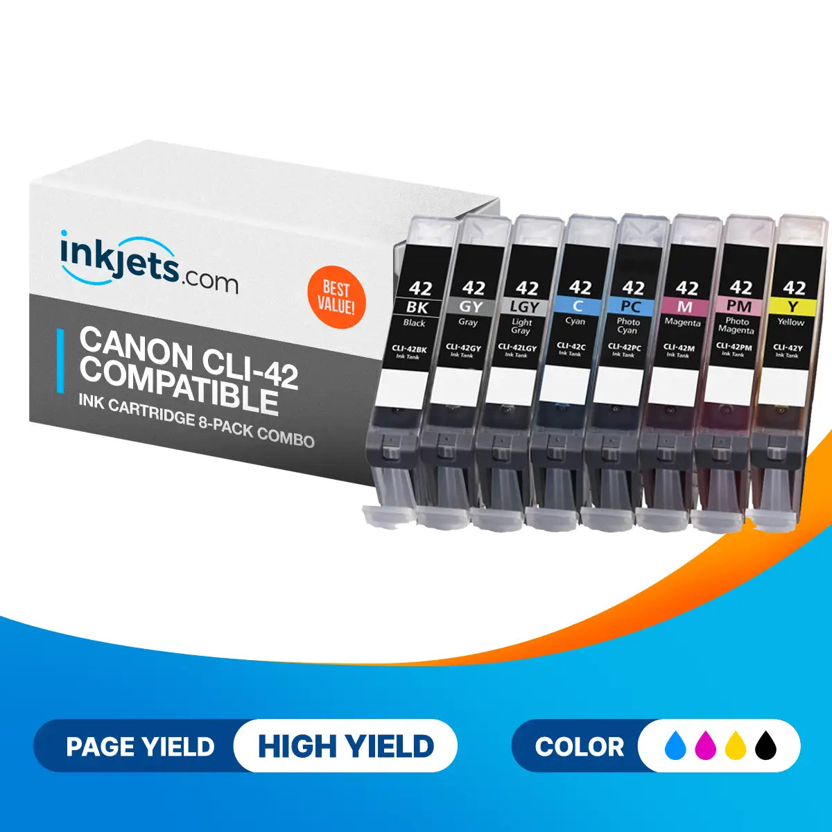 Canon CLI-42 Compatible Ink Cartridge 8-Pack Combo