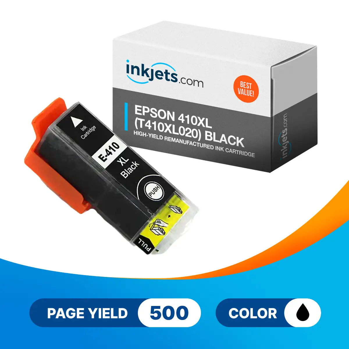 Epson 410XL (T410XL020) Black High-Yield Remanufactured Ink Cartridge