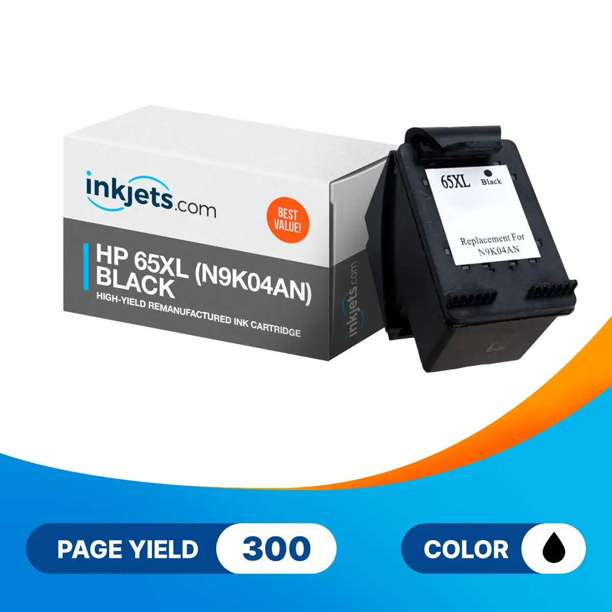 HP 65XL (N9K04AN) High-Yield Black Remanufactured Ink Cartridge