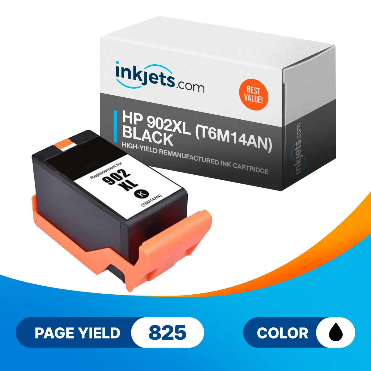 HP 902XL (T6M14AN) Black High-Yield Remanufactured Ink Cartridge
