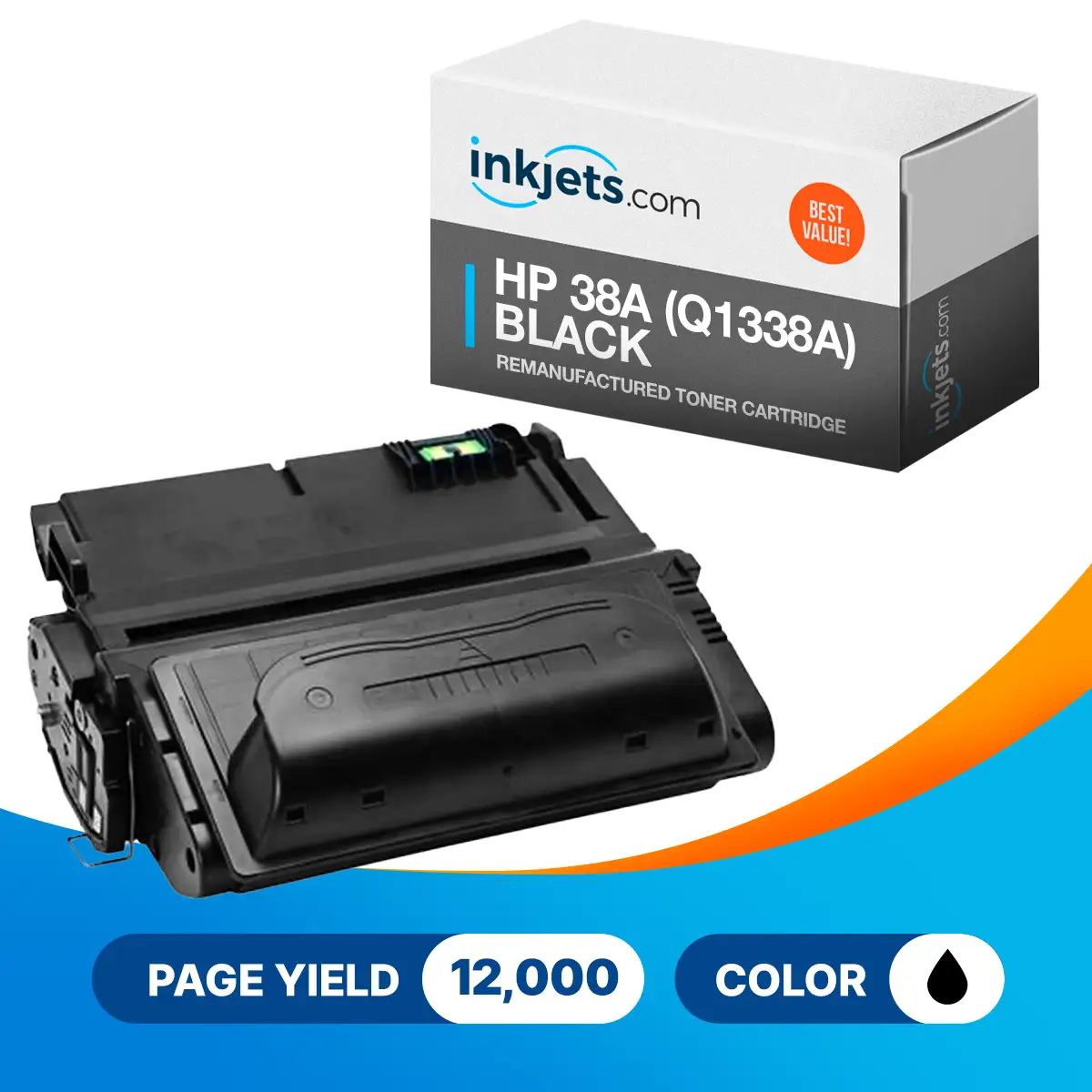 HP 38A (Q1338A) Black Remanufactured Toner Cartridge