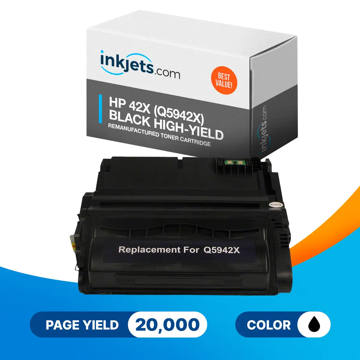 HP 42X (Q5942X) Black High-Yield Remanufactured Toner Cartridge