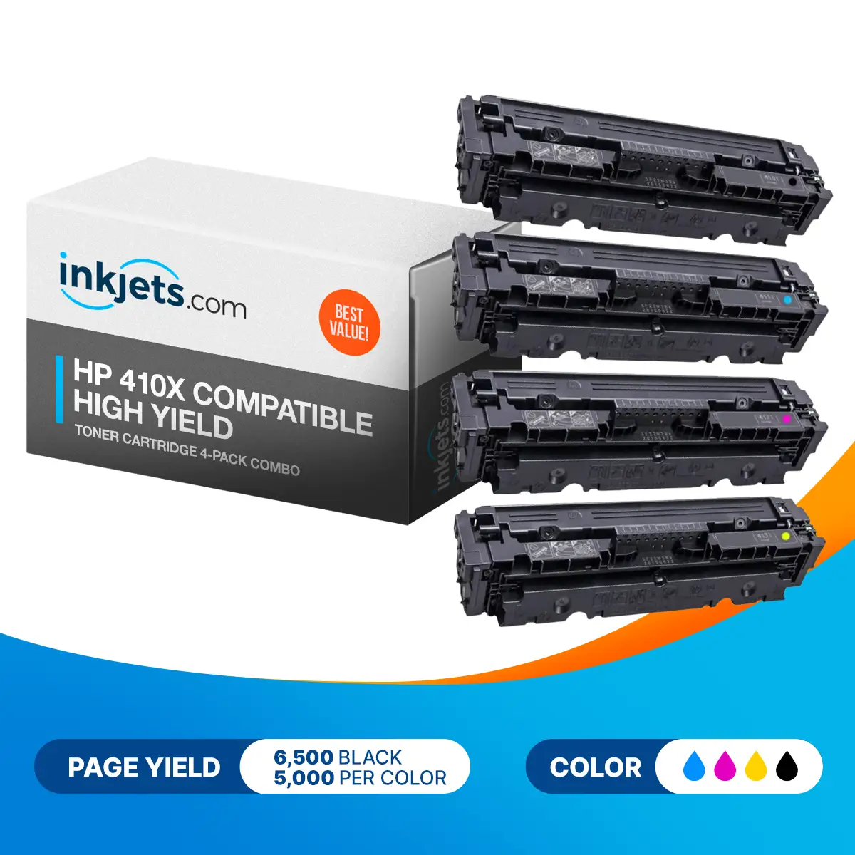 HP 410X Compatible High Yield Toner Cartridge 4-Pack Combo