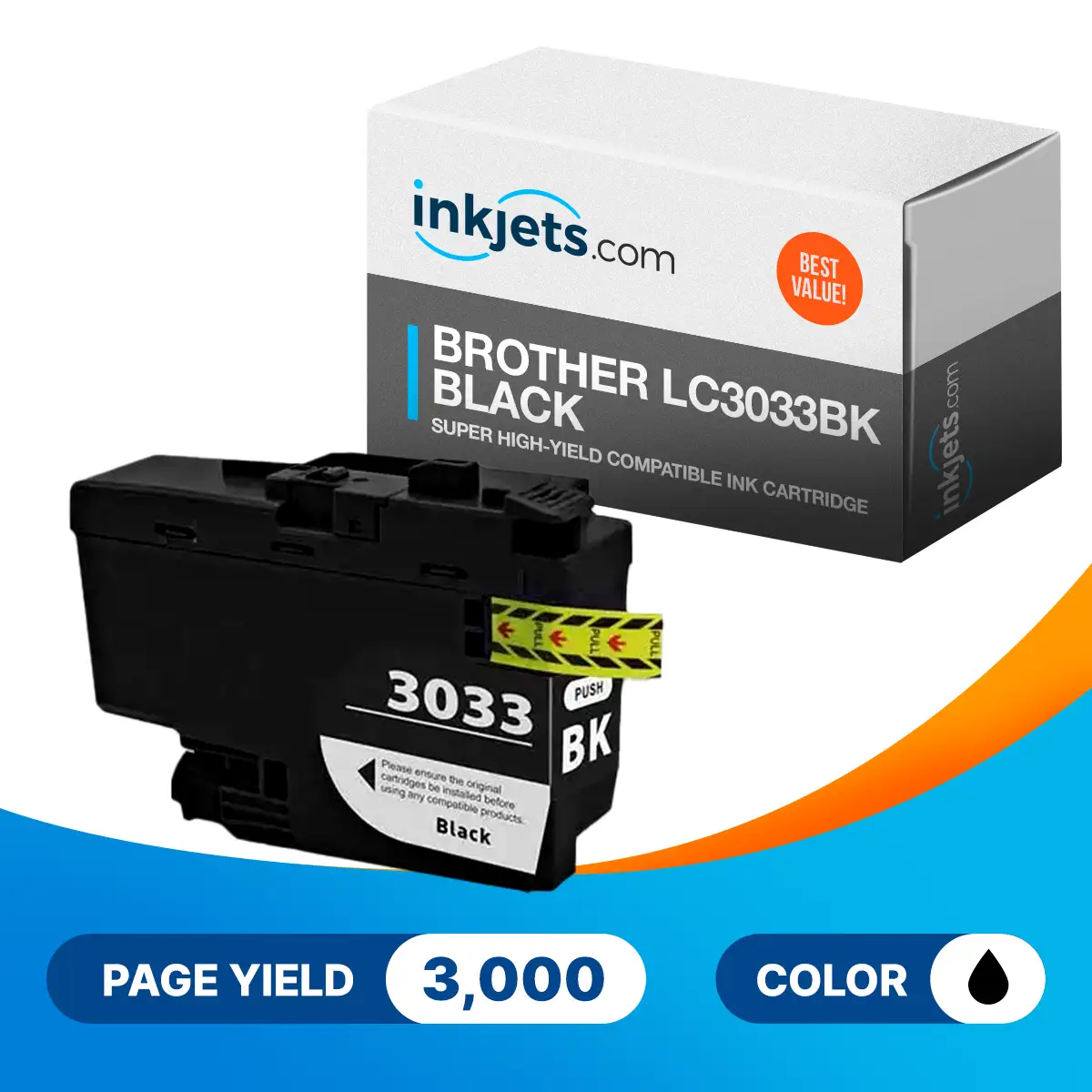 Brother LC3033BK Black Super High-Yield Compatible Ink Cartridge