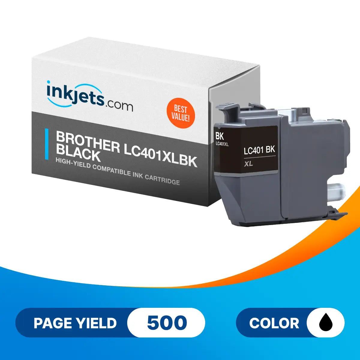Compatible Brother LC401XLBK High Yield Black Ink Cartridge