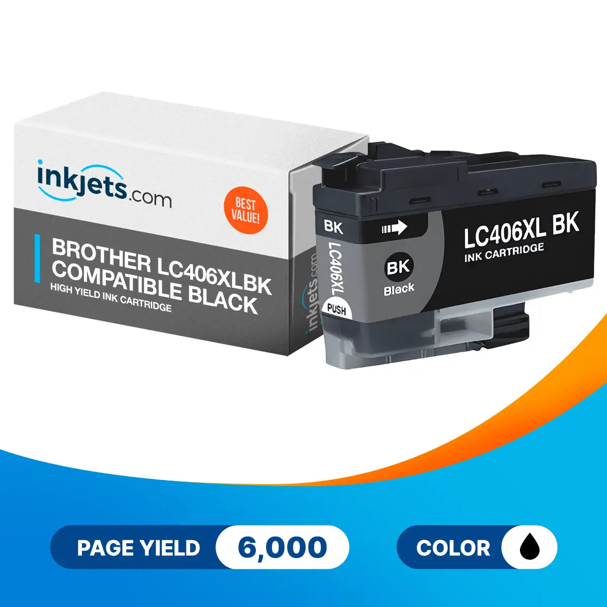 Compatible Brother LC406XLBK High Yield Black Ink Cartridge