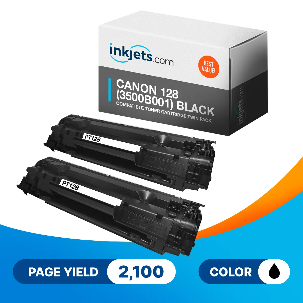 Canon 128 (3500B001) Black Compatible Toner Cartridge Twin Pack