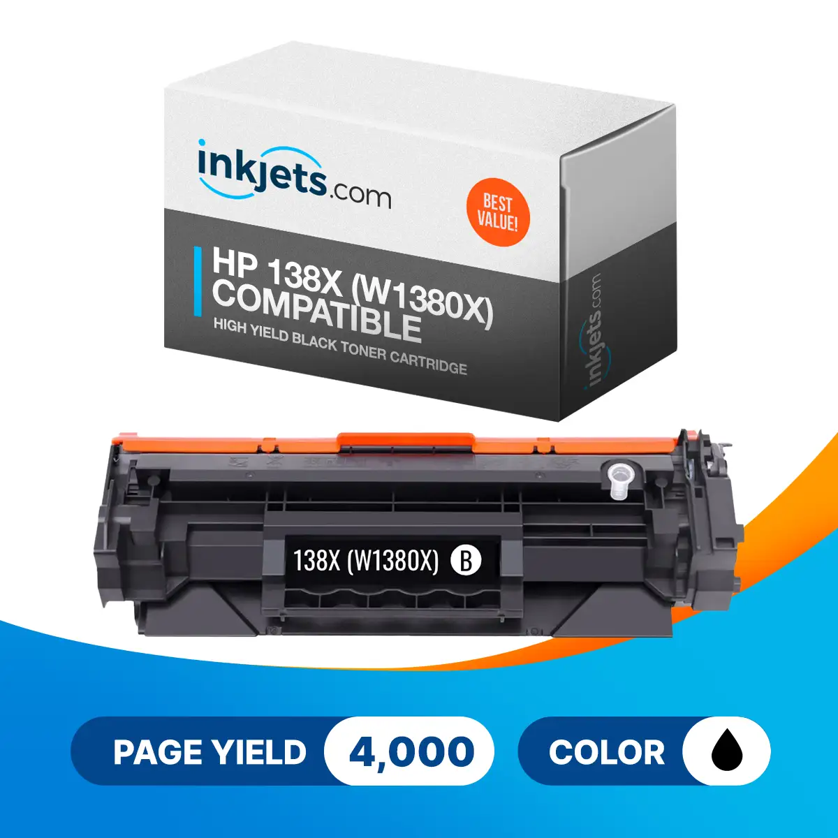 Compatible HP 138X (W1380X) High Yield Black Toner Cartridge