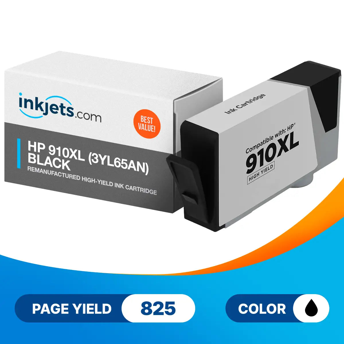 HP 910XL (3YL65AN) Black Remanufactured High-Yield Ink Cartridge