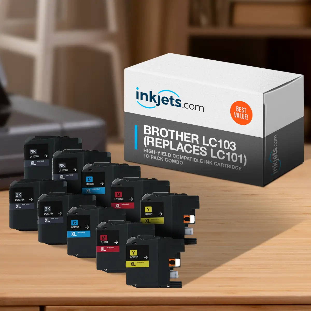 Brother LC103 (Replaces LC101) High-Yield Compatible Ink Cartridge 10-Pack Combo