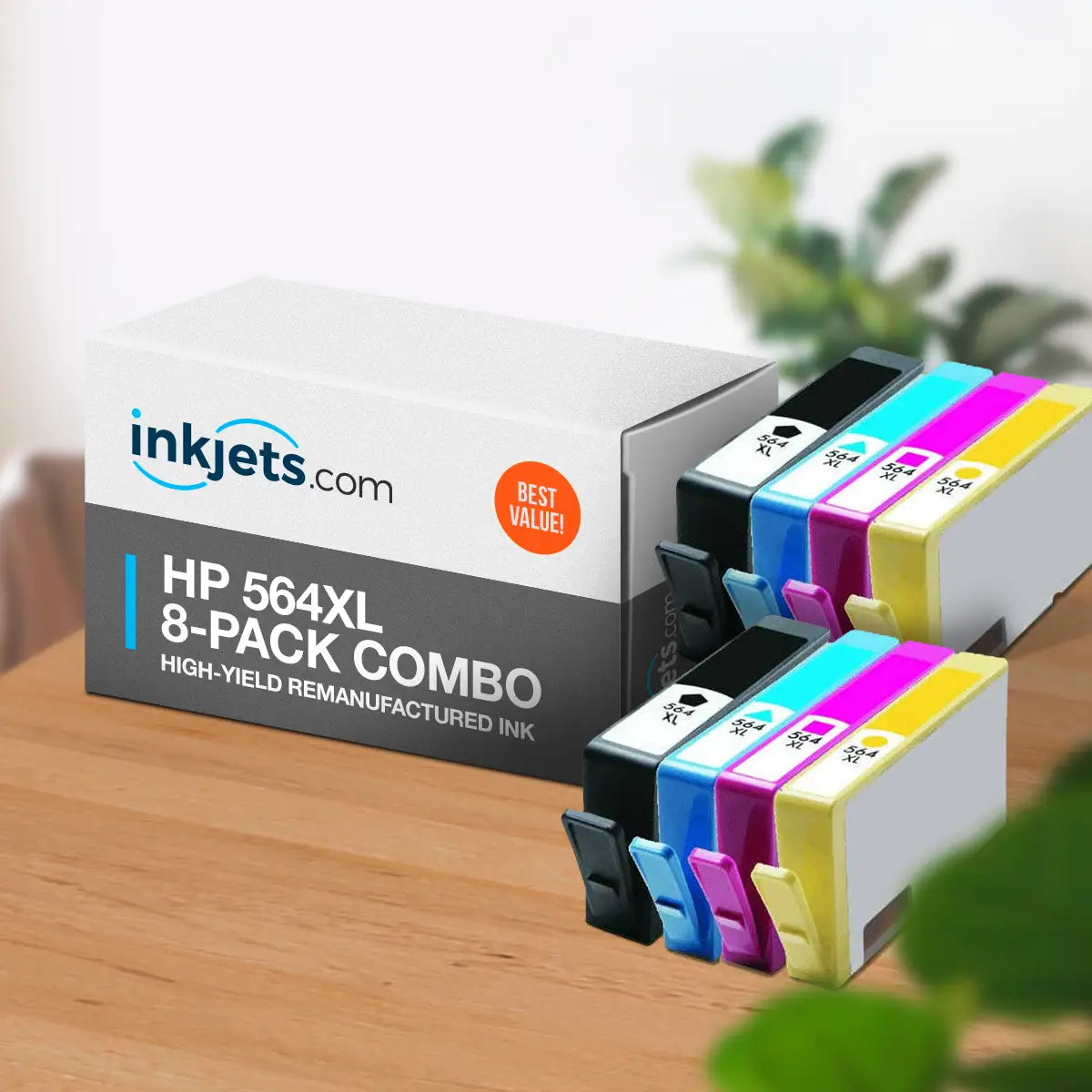 HP 564XL High-Yield Remanufactured Ink Cartridge 8-Pack Combo
