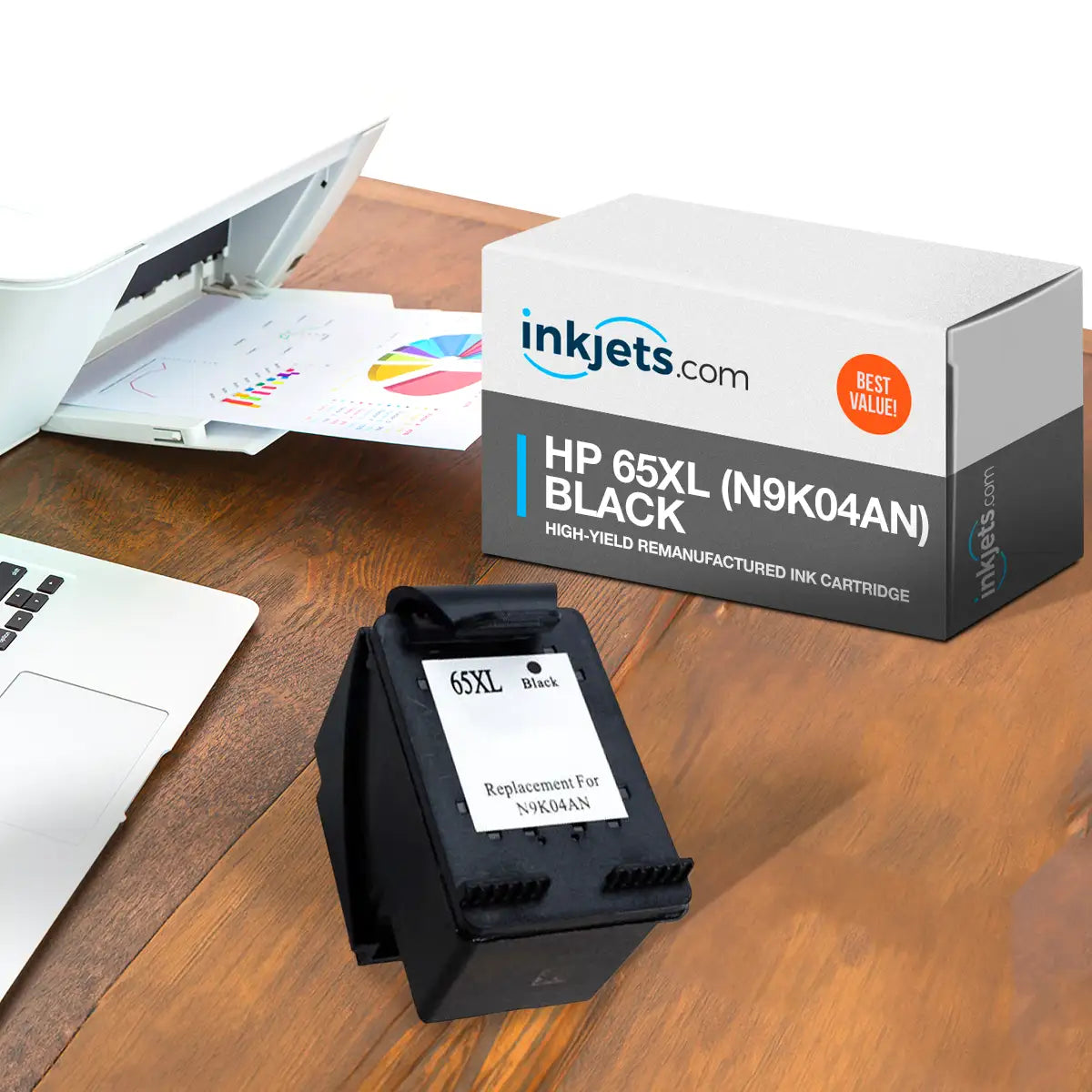 HP 65XL (N9K04AN) High-Yield Black Remanufactured Ink Cartridge