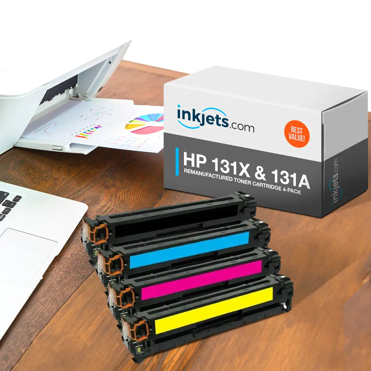 HP 131X & 131A Remanufactured Toner Cartridge 4-Pack