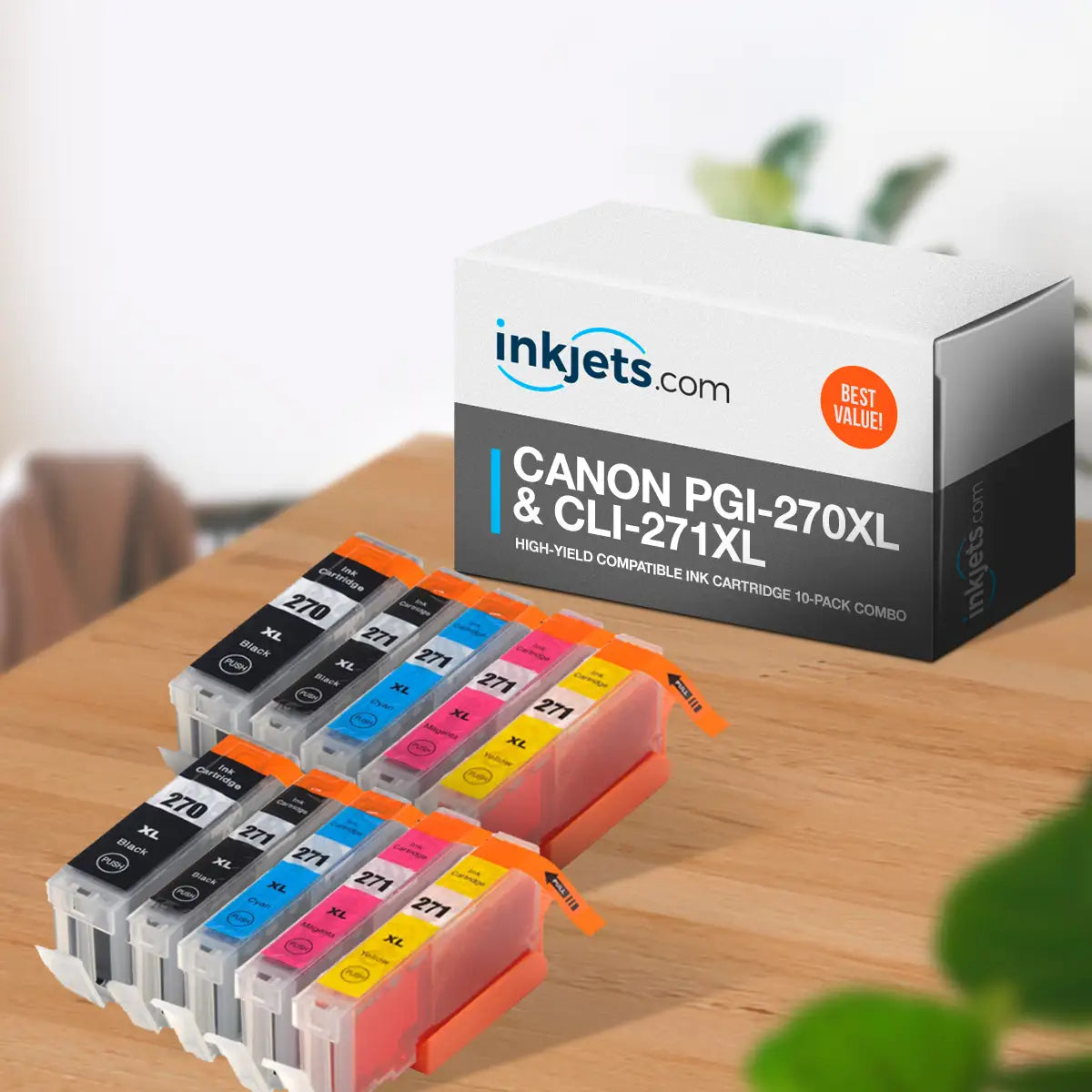 Canon PGI-270XL & CLI-271XL High-Yield Compatible Ink Cartridge 10-Pack Combo