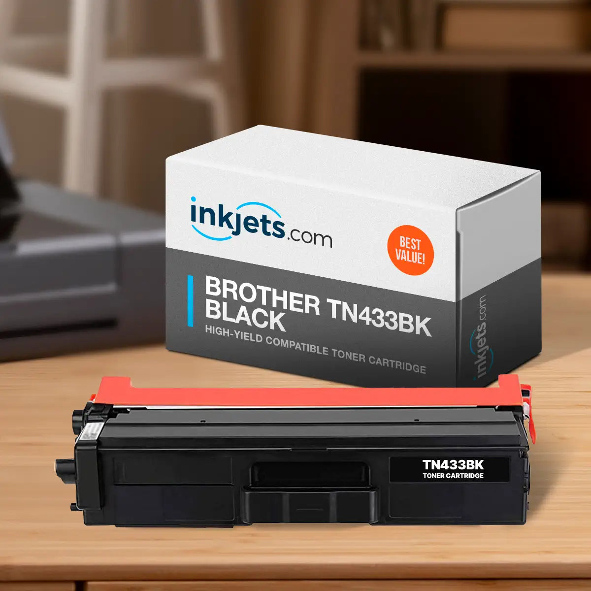 Brother TN433BK Black High-Yield Compatible Toner Cartridge