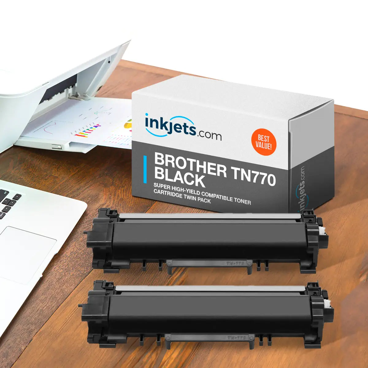 Brother TN770 Black Super High-Yield Compatible Toner Cartridge Twin Pack