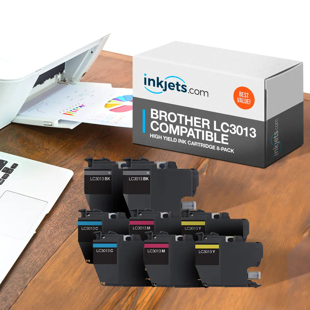 Brother LC3013 Compatible High Yield Ink Cartridge 8-Pack