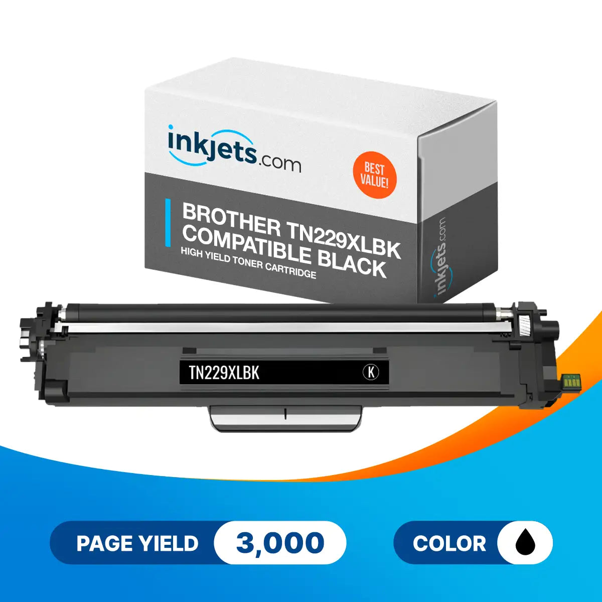 Compatible Brother TN229XLBK High Yield Black Toner Cartridge