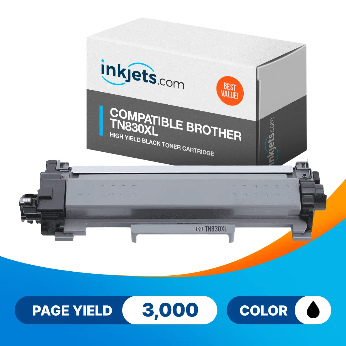 Compatible Brother TN830XL High Yield Black Toner Cartridge