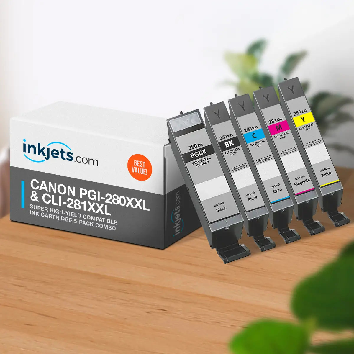 Canon PGI-280XXL & CLI-281XXL Super High-Yield Compatible Ink Cartridge 5-Pack Combo