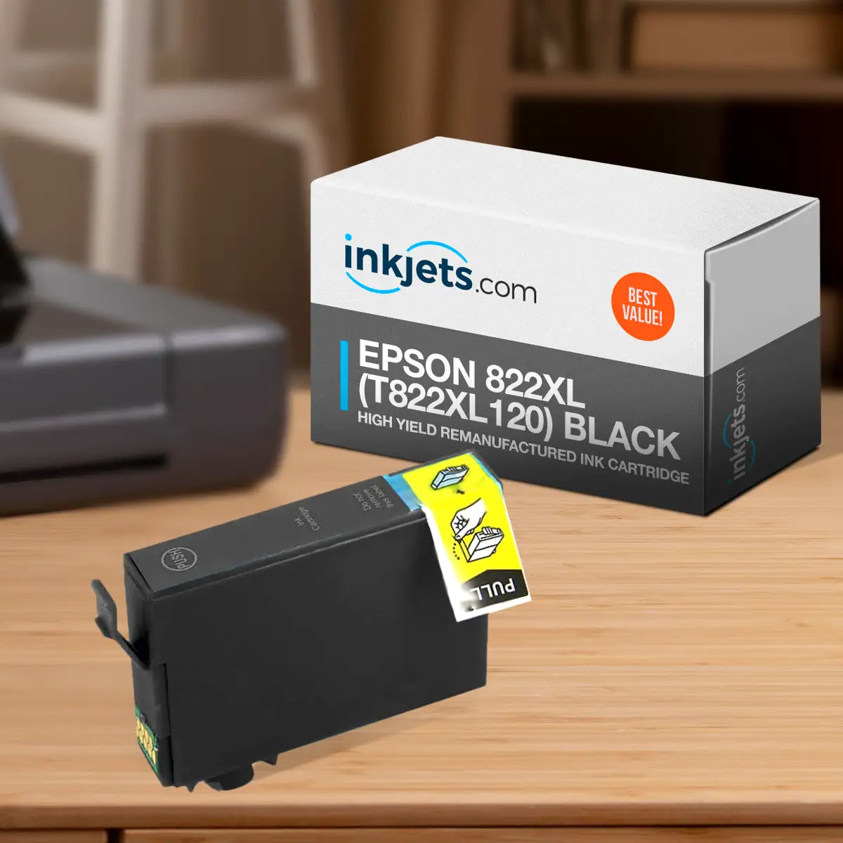 Epson 822XL (T822XL120) Black High Yield Remanufactured Ink Cartridge