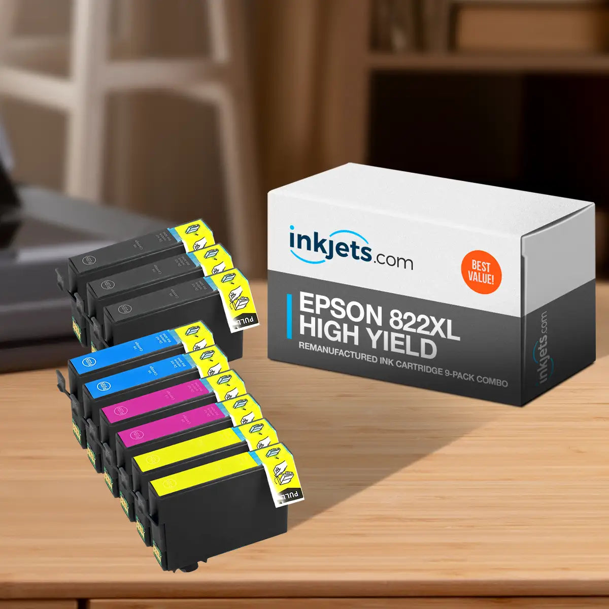 Epson 822XL High Yield Remanufactured Ink Cartridge 9-Pack Combo