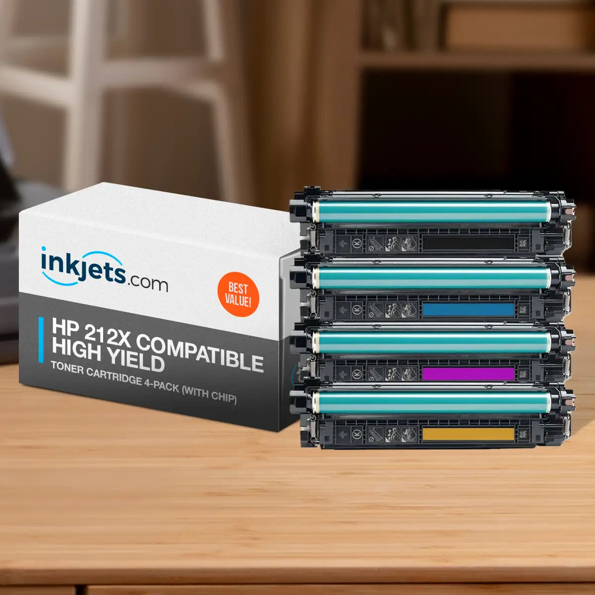 HP 212X Compatible High Yield Toner Cartridge 4-Pack (With Chip)