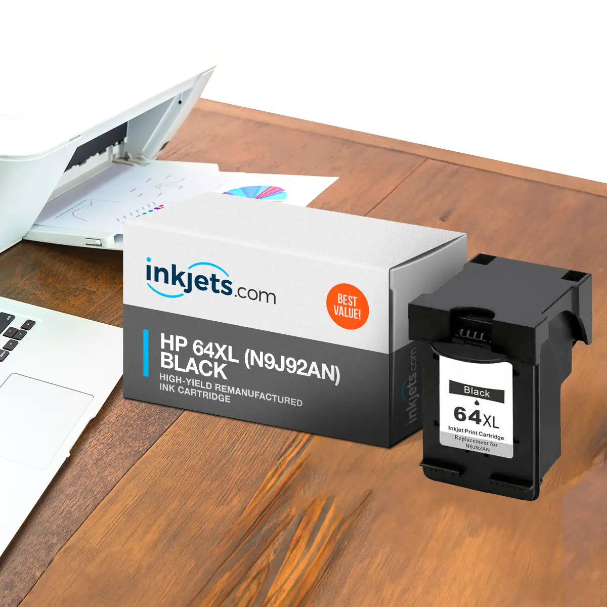 HP 64XL (N9J92AN) Black High-Yield Remanufactured Ink Cartridge