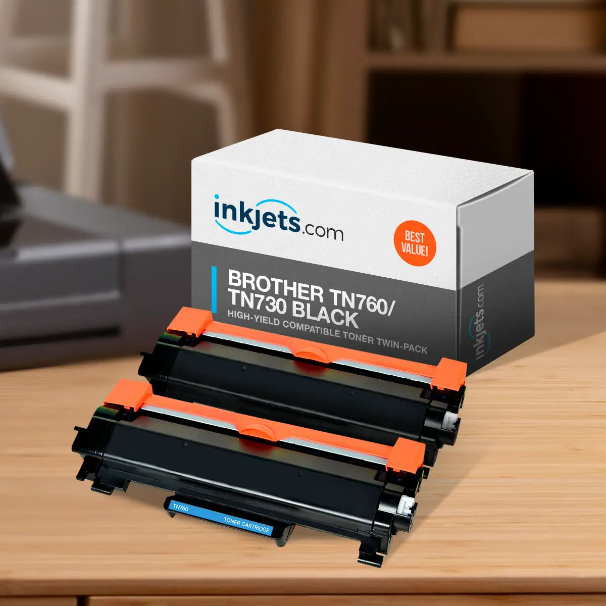 Brother TN760 / TN730 Black High-Yield Compatible Toner Twin-Pack