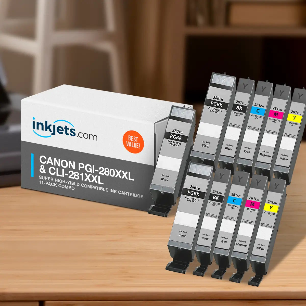 Canon PGI-280XXL & CLI-281XXL Super High-Yield Compatible Ink Cartridge 11-Pack Combo