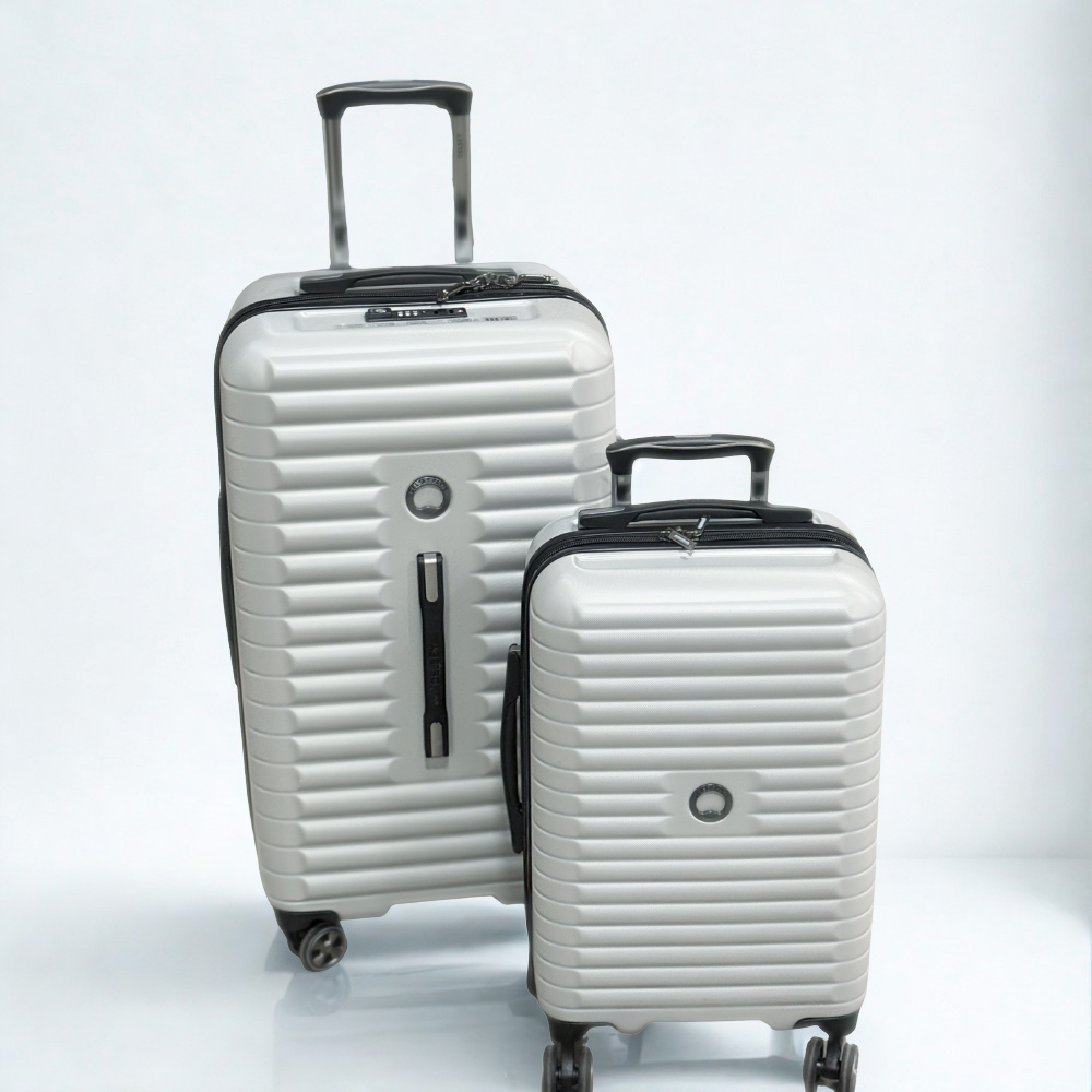 Delsey Paris 2‑Piece Hardside Trunk Luggage Set – Silver