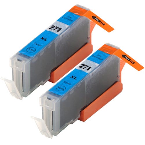 Canon CLI-271XL (0337C001) Cyan High-Yield Compatible Ink Cartridge Twin Pack