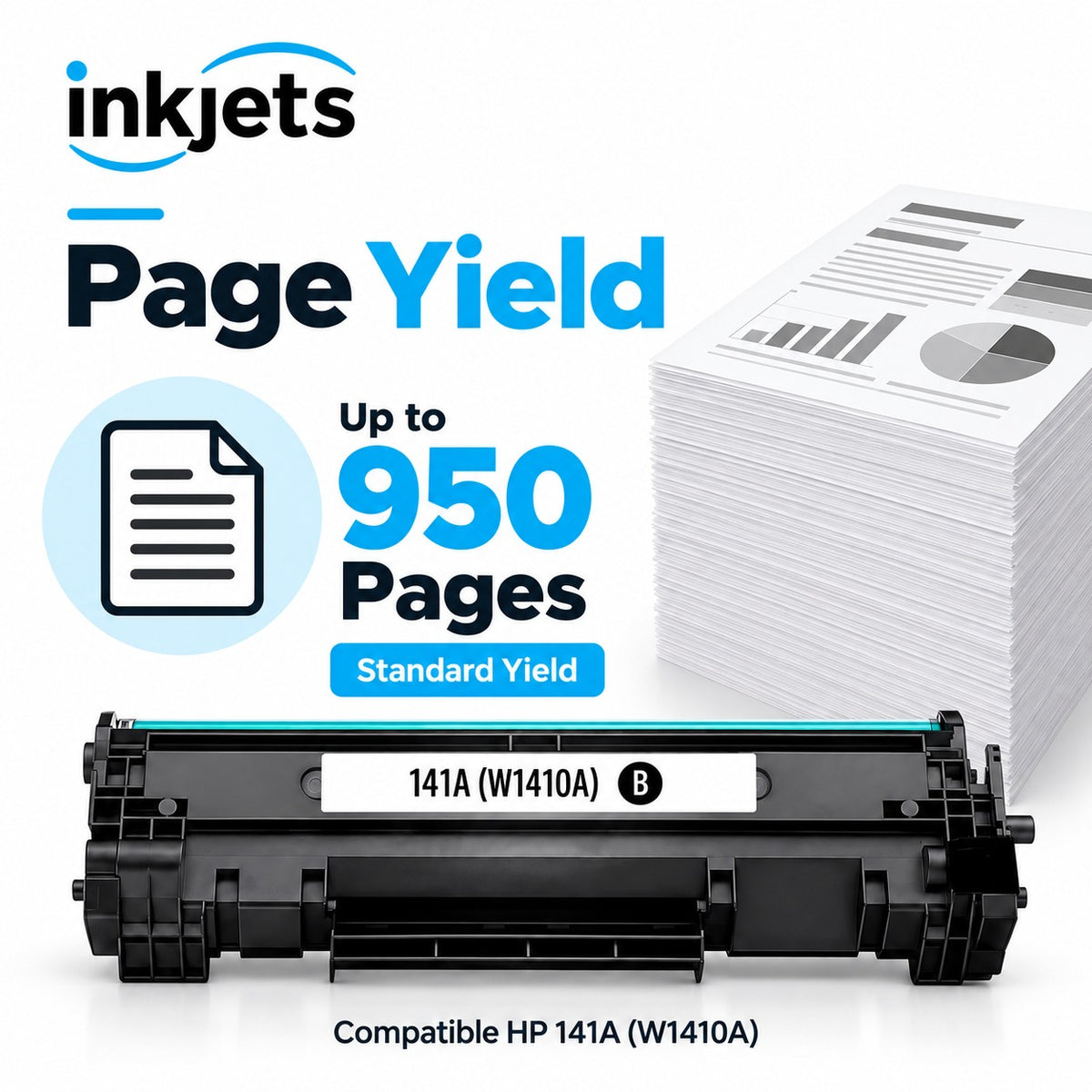 Compatible HP 141A (W1410A) Standard Yield Black Toner Cartridge