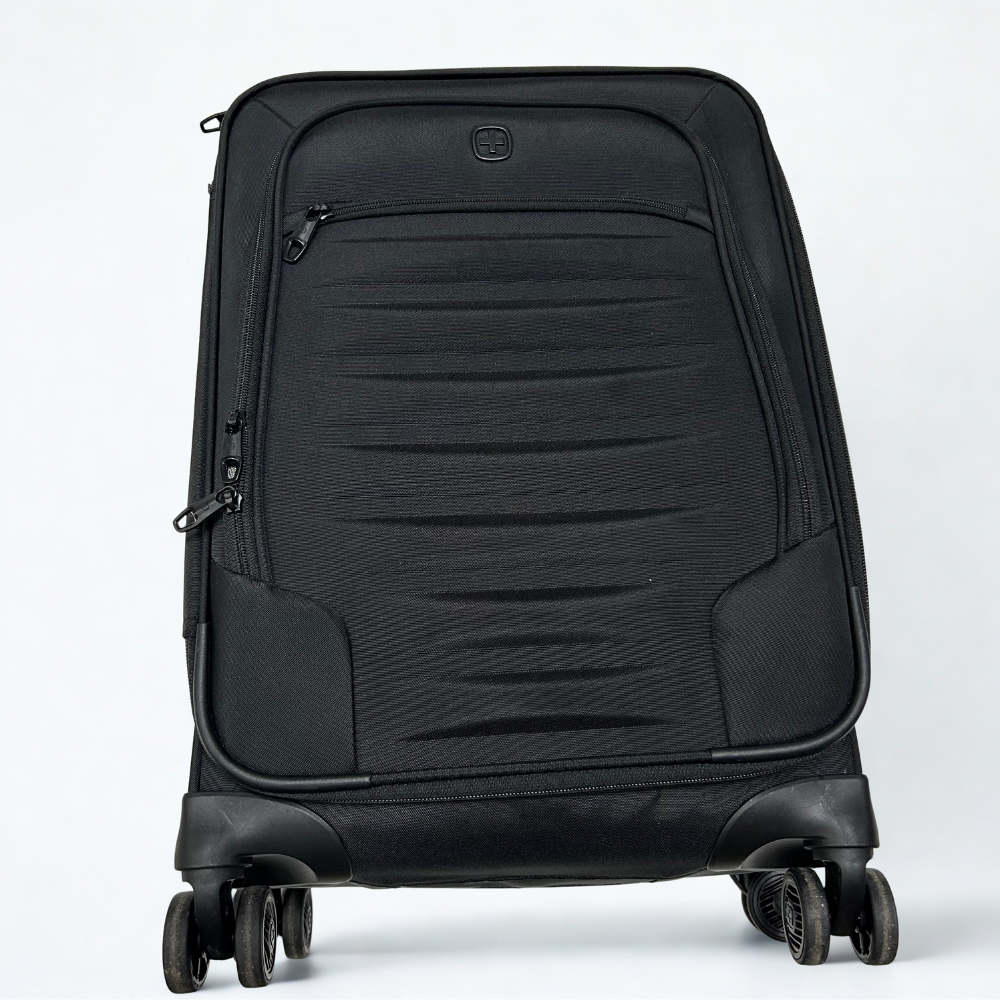 SwissGear Checklite 1‑Piece Softside Expandable Carry‑On Luggage – Black