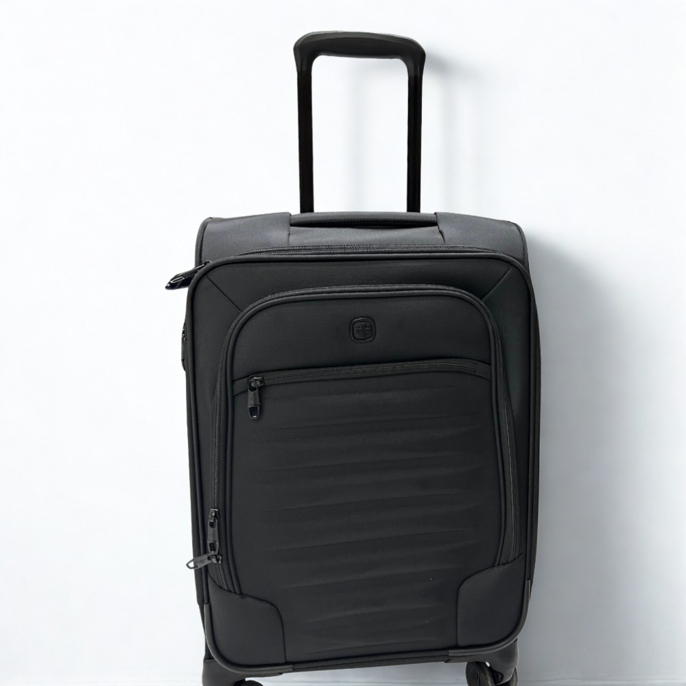 SwissGear Checklite 1‑Piece Softside Expandable Carry‑On Luggage – Black