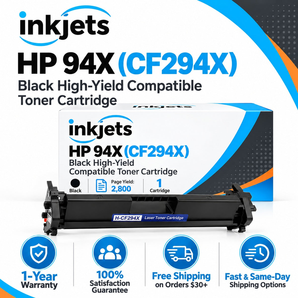 HP 94X (CF294X) Black High-Yield Compatible Toner Cartridge