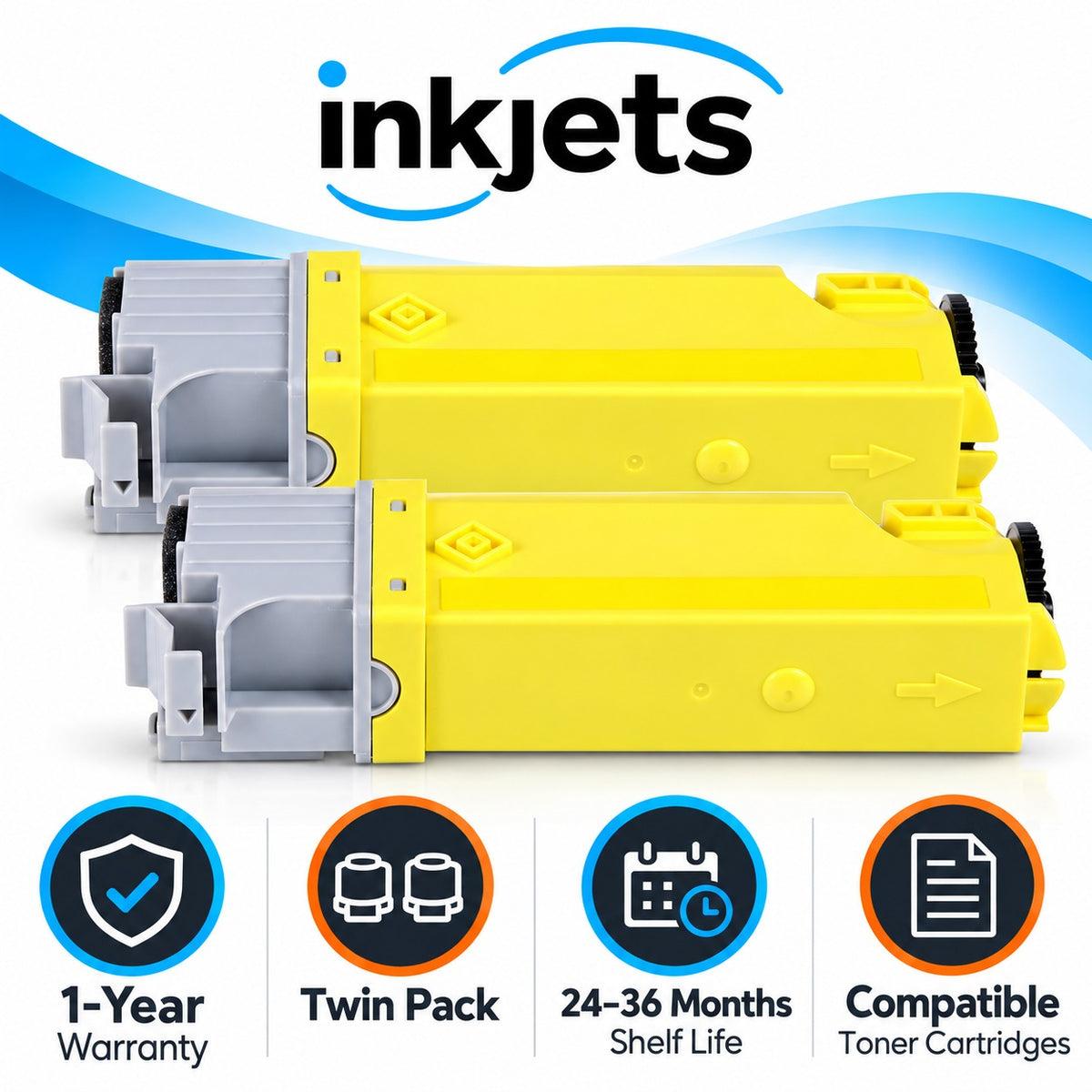 Dell 330-1438 (T108C) Yellow High-Yield Compatible Toner Cartridge Twin Pack