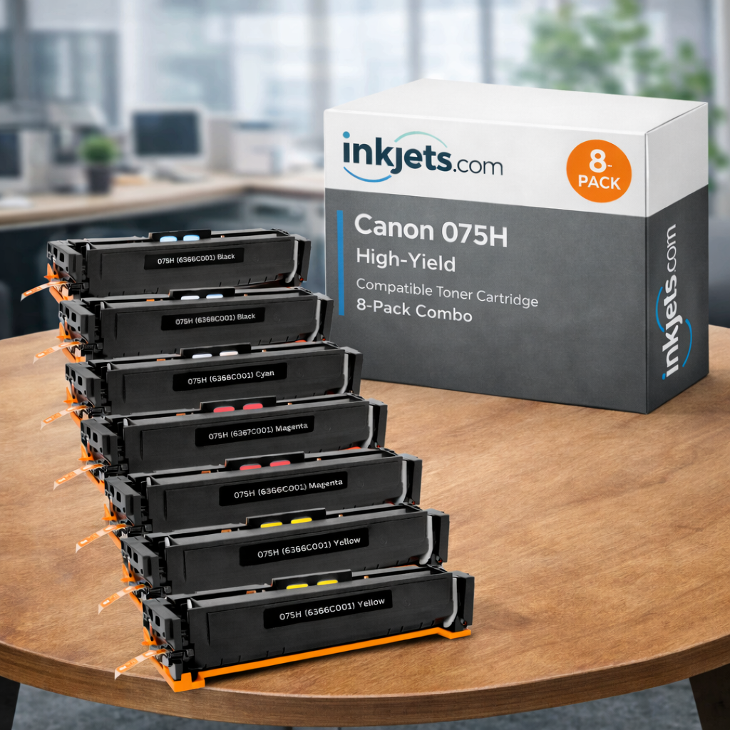 Canon 075H Compatible High-Yield Toner Cartridge 8-Pack Combo