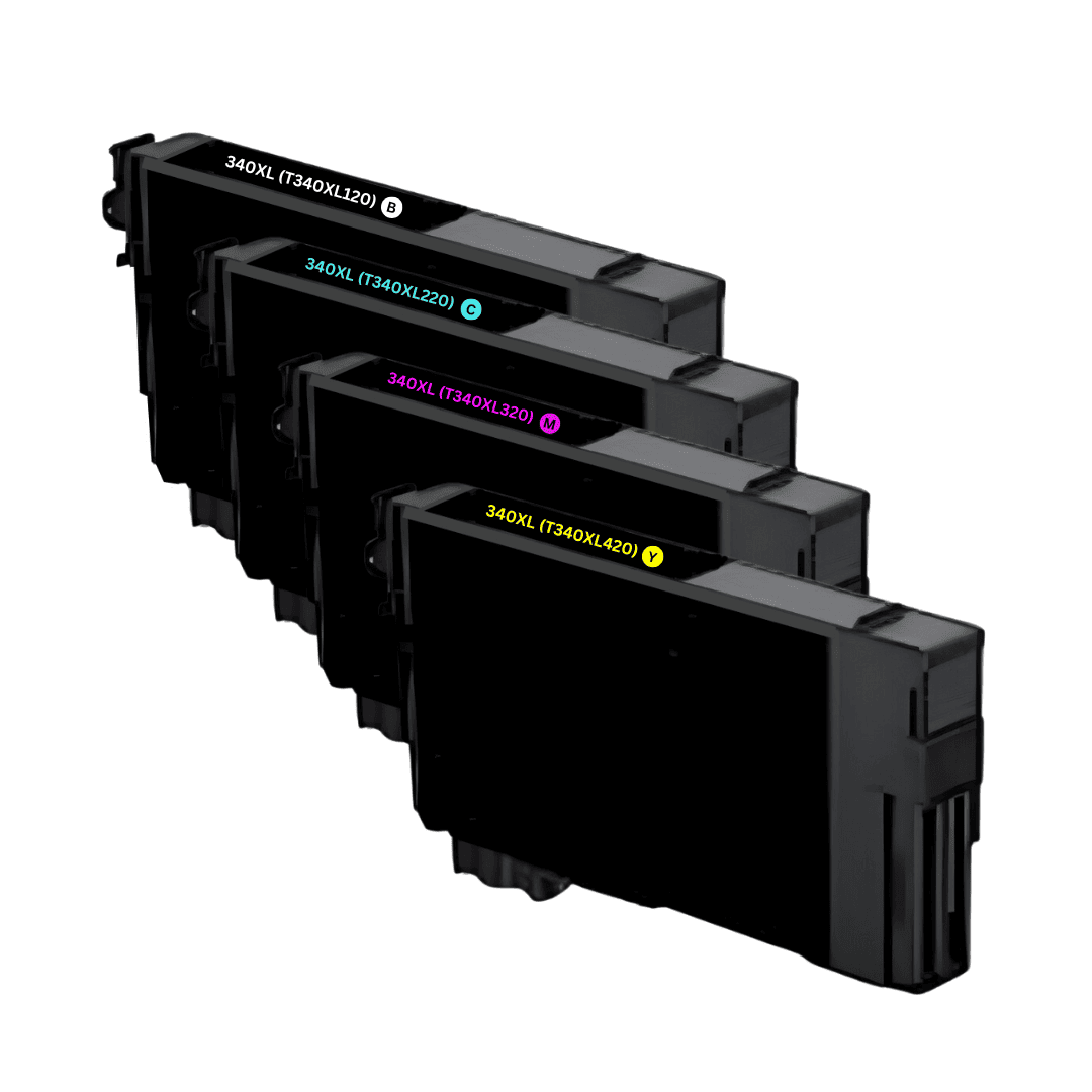 Compatible Epson 340XL High Yield 4-Pack Combo Ink Cartridges