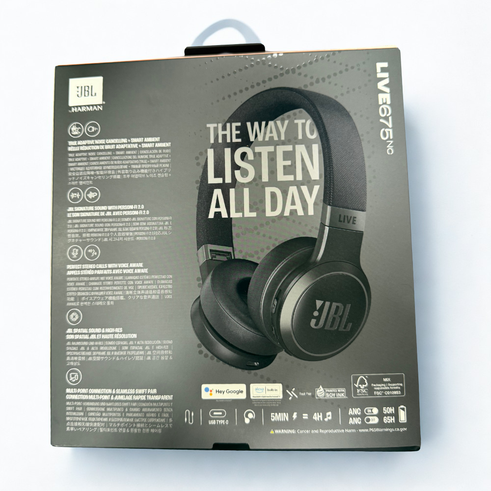 JBL Live 675NC - Wireless True Adaptive Noise-Cancelling On-Ear Headphones
