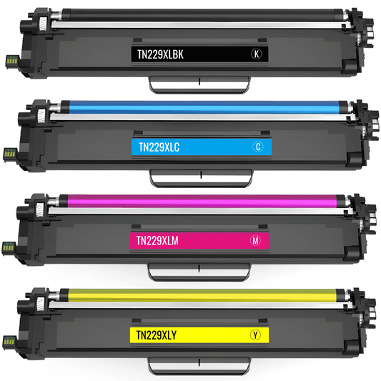 Compatible Brother TN229XL High Yield Toner Cartridge 4-Piece Combo Pack