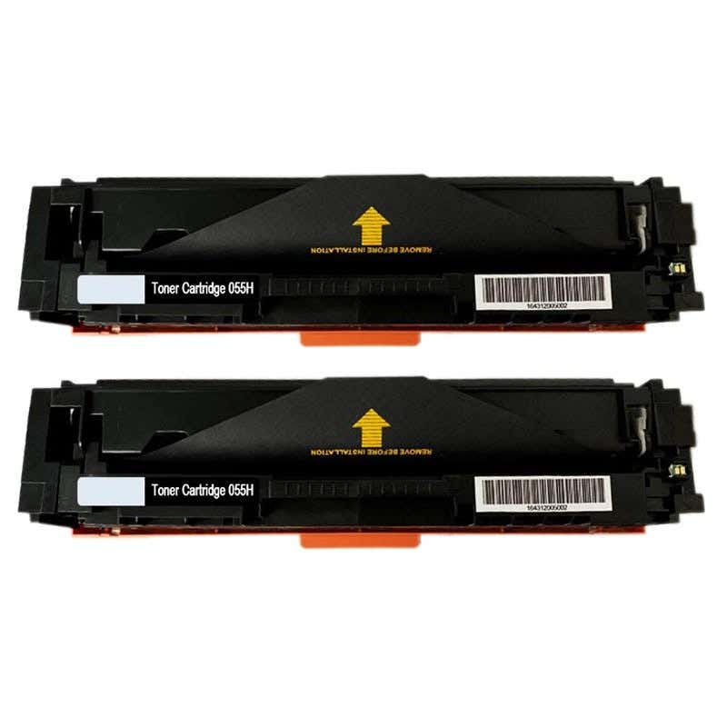 Canon 055H Black Compatible High-Yield Toner Cartridge Twin Pack (No Chip)
