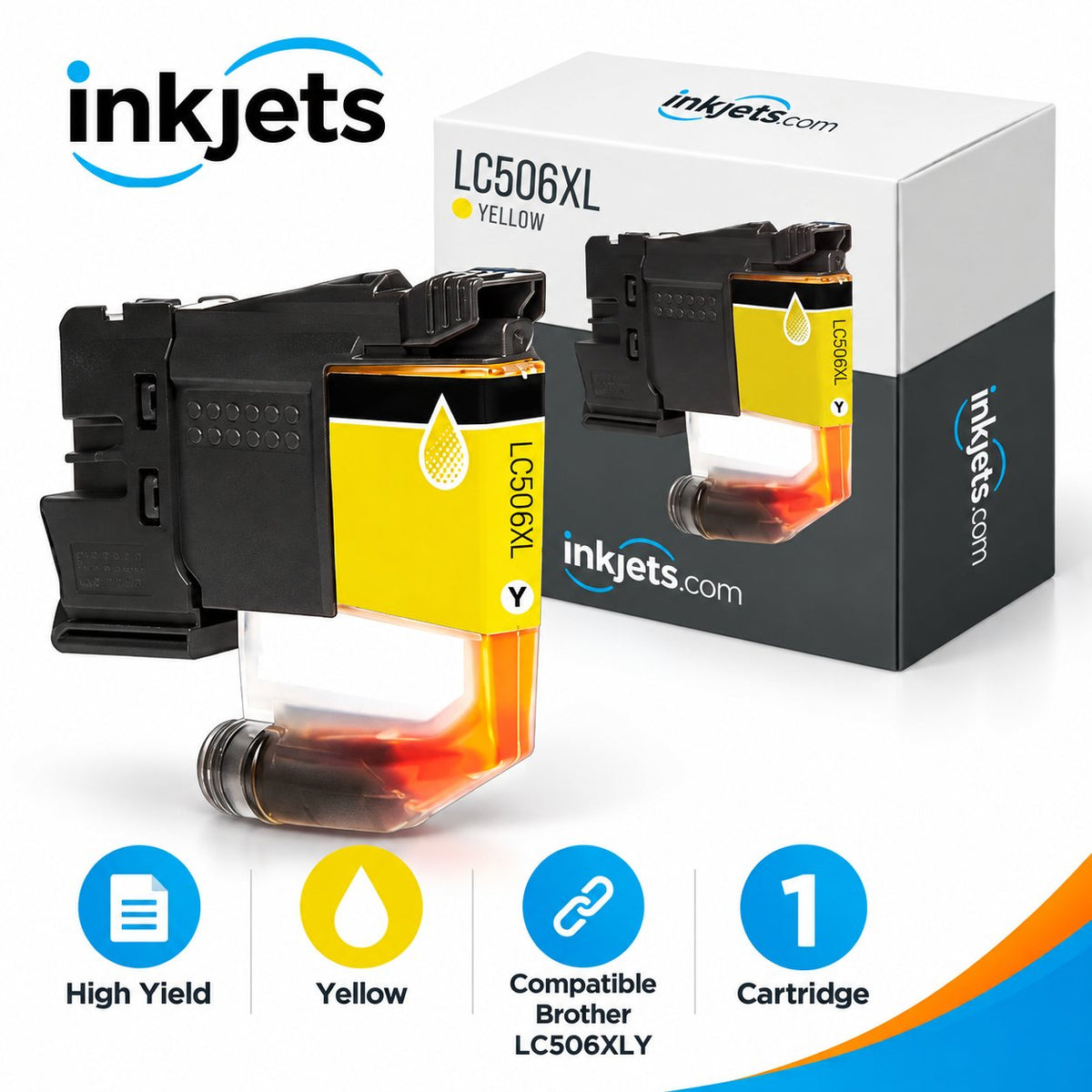 Brother LC506XLY Yellow High Yield Compatible Ink Cartridge