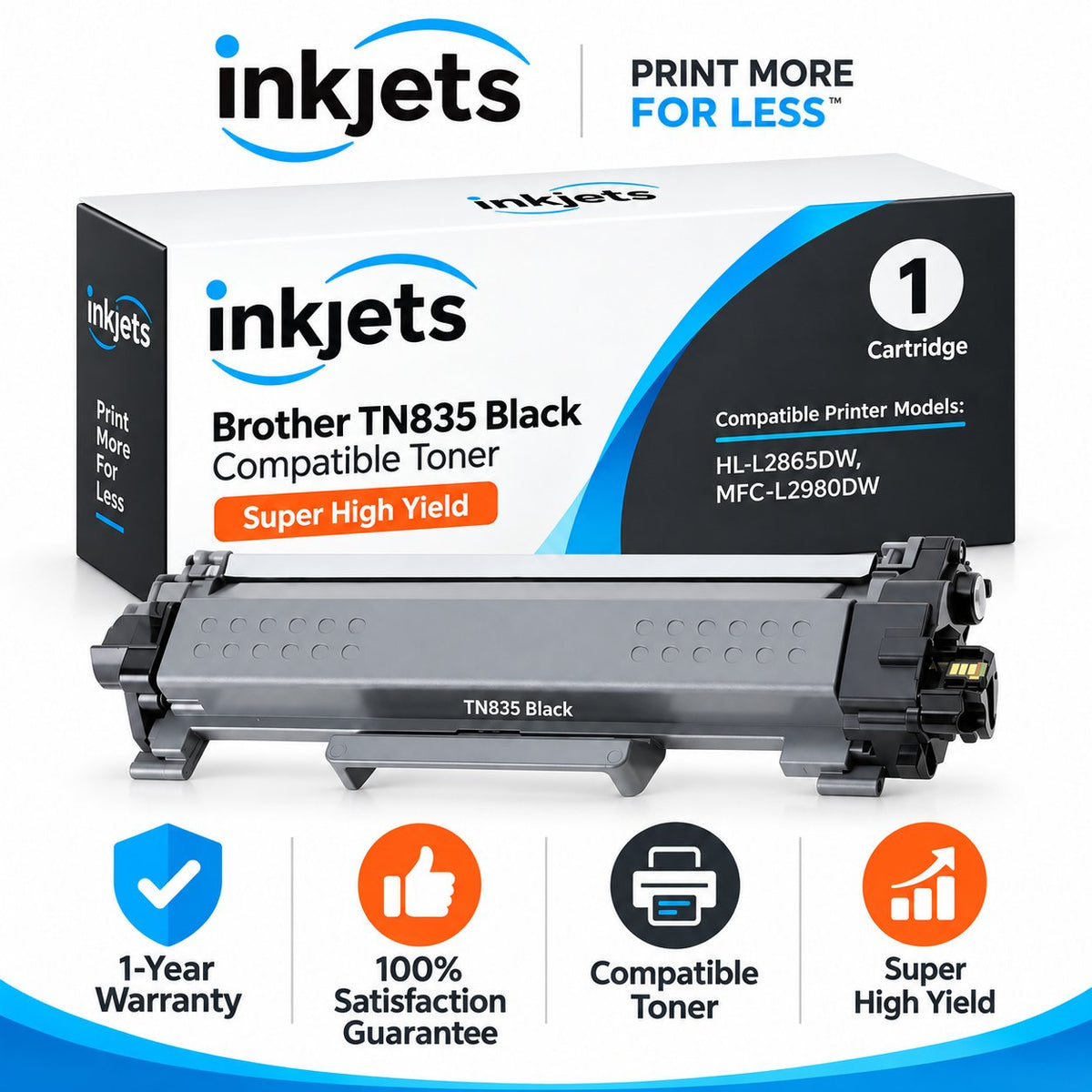 Brother TN835 Black Super High Yield Compatible Toner Cartridge