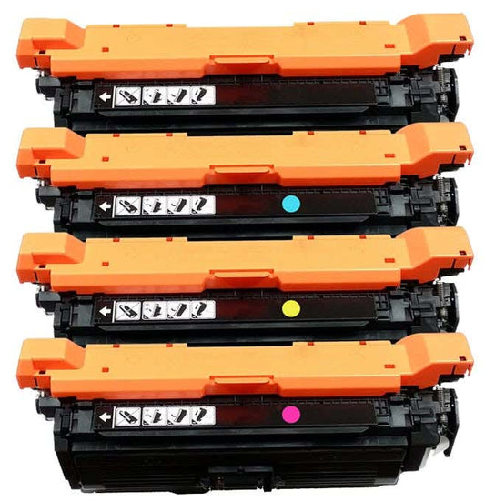 HP 646X & 646A Remanufactured Toner Cartridge 4-Pack Combo