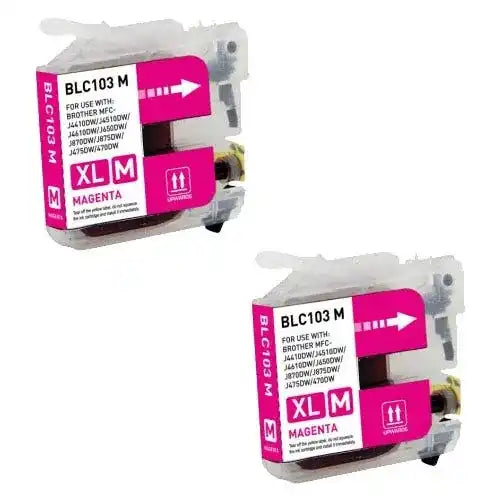 Brother LC103 / LC101 Magenta High-Yield Compatible Ink Cartridge Twin Pack
