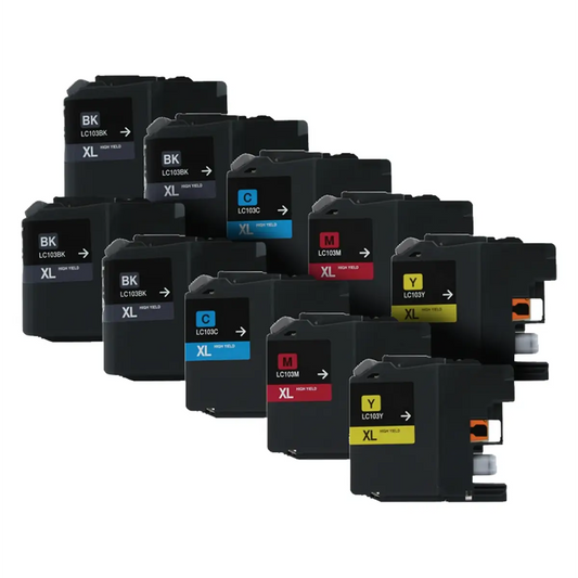 Brother LC103 (Replaces LC101) High-Yield Compatible Ink Cartridge 10-Pack Combo
