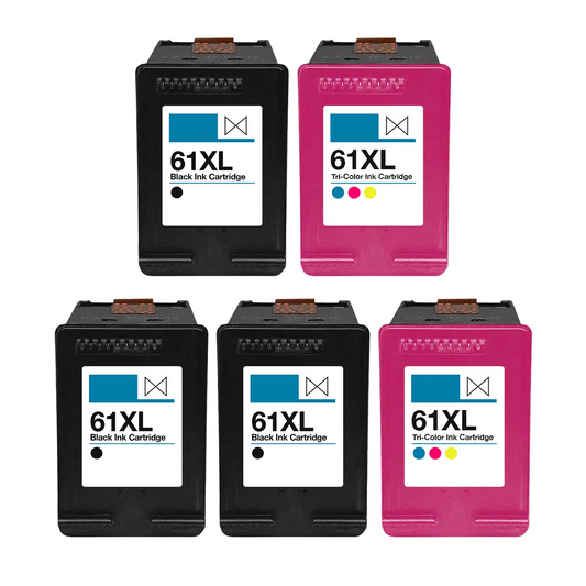 HP 61XL High-Yield Remanufactured Ink Cartridge 5-Pack Combo